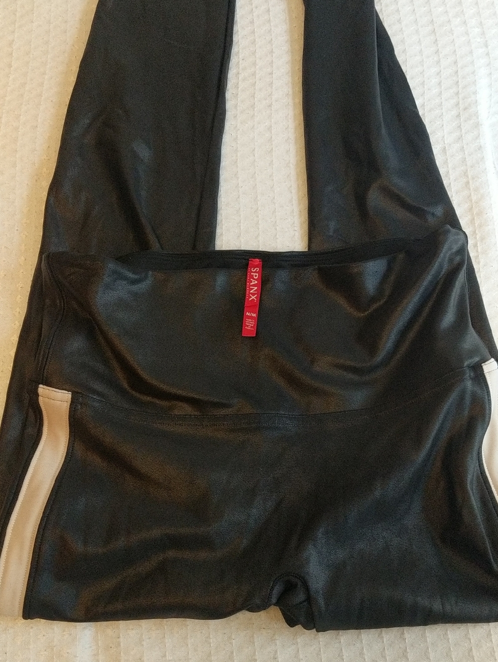 SPANX Black Leggings with Red Brand Tag